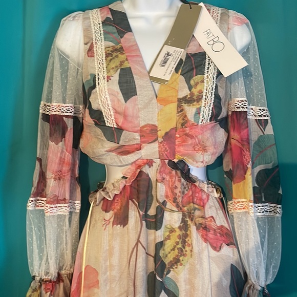 PAT BOHibiscus Lace Trim Cut Out Maxi Dress - Picture 8 of 9